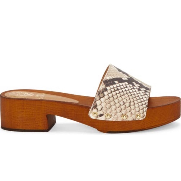 NEW Vince Camuto Leather Platform Slides - Picture 8 of 9